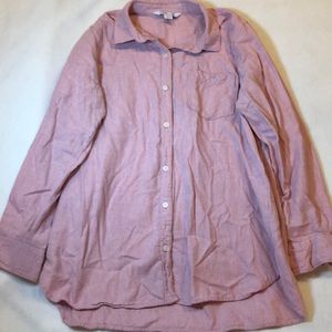 Pink boyfriend tunic button up